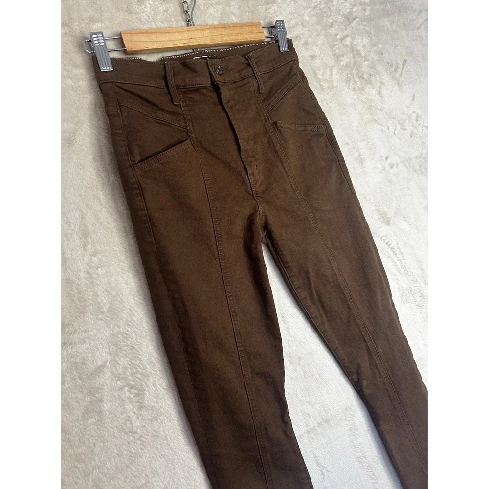 MOTHER 26 High Waisted Looker Skinny Jeans‎ Women Brown